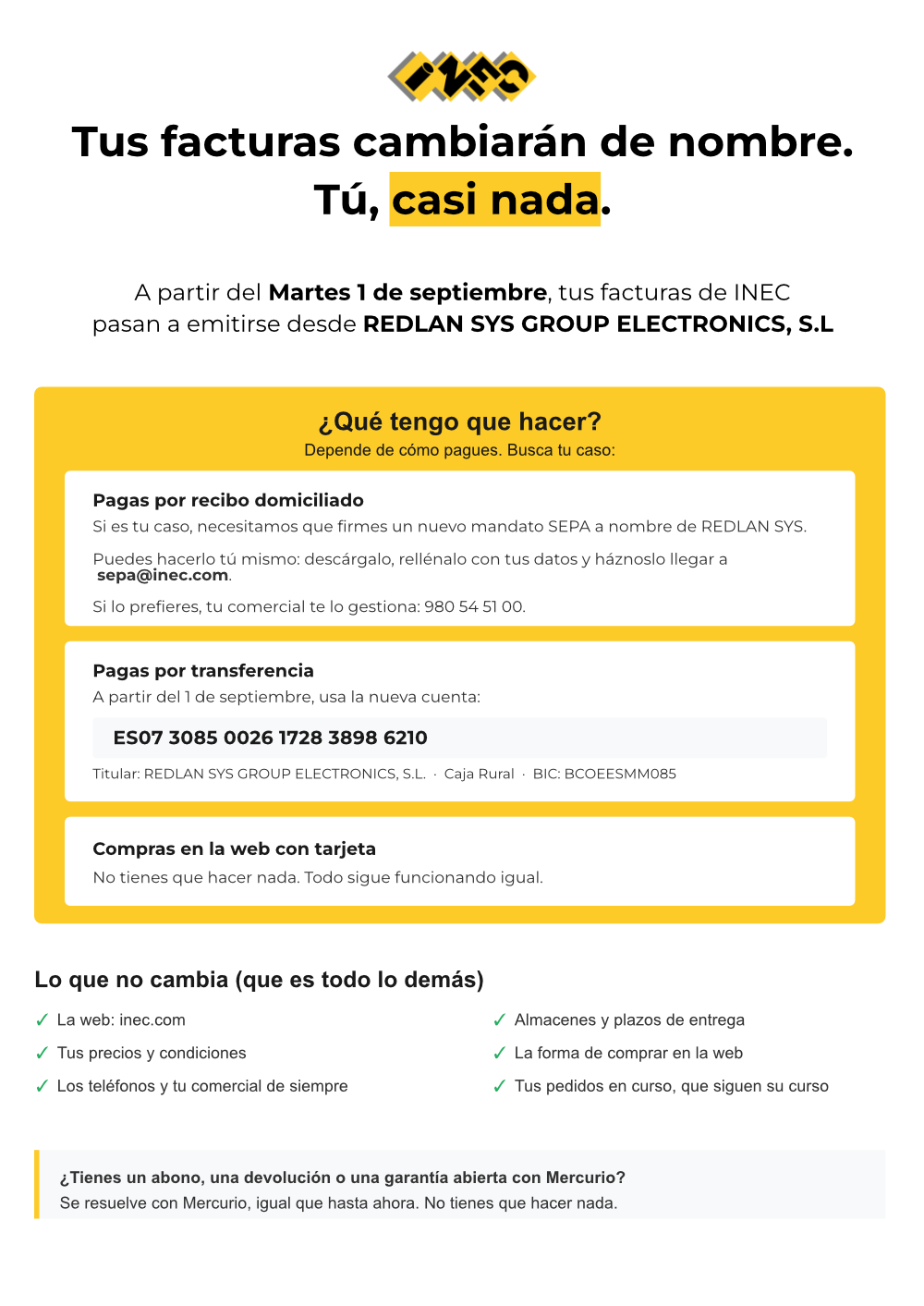 Tus facturas cambian de nombre