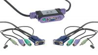 Mini conmutador automático PS/2  a 1 puesto con audio
