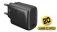 Cargador universal 110-240V 1x USB-C 20W negro