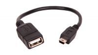 Cable de datos USB A a mini 5p OTG 0.20m negro