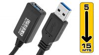 Cable extensión activo USB 3.0 A Macho a A Hembra