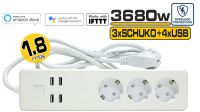 Regleta inteligente Schuko + USB Control voz Amazon Alexa Google Home