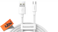 Cable Baseus USB-A M - Micro B M (máx 2.1A) blanco 1.5m