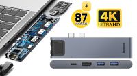 Hub USB 7 en1 Baseus comp. Macbook Pro USB 3.0 x2, USB-C, HDMI, SD, microSD, RJ45