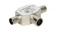 Divisor de TV 2 salidas metálico 1 Coax F + 2 Coax M perca 3.5 dB
