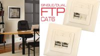 Caja de embutir STP DUAL+ inclinado Cat. 6 marfil