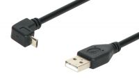 Cable USB 2.0 A-micro B angulado 1.8m negro