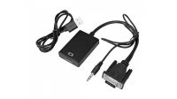Conversor de video 1080P VGA a HDMI, USB + audio en negro