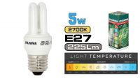 Lámpara de bajo consumo Fast Start compacta 5W. E27. 225lm