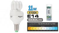 Lámpara bajo consumo mini 5W. E14. 10Kh. 200lm