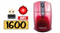 Mini ratón óptico wireless USB Keysonic KSM–1000 RF Rojo