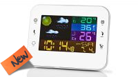 Estación metereológica Wireless LCD cores inf. temperatura e humidade, despertador