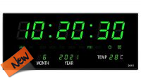Reloj de pared digital luminoso con info. temperatura, calendario