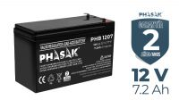 Bateria Phasak 12V / 7.2A - Batería sellada plomo-ácido estandar