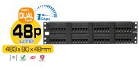 Panel de transferencia 48 puertos UTP Cat.5E 2U 19" IDC110
