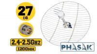 Antena exterior direccional parabólica de 27 dBi PHASAK