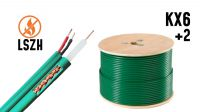 Bobina cable coaxial KX6+2 cables alimentación verde LSZH 300m