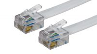 Cable de conexión RJ12 6 pines M/M, blanco, 1m