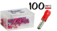 Conjunto de 100 terminales tipo conexión hembra 0.5-1.5mm rojo