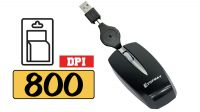 Mini ratón óptico USB con cable retráctil