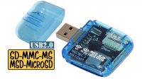 Lector de tarjetas USB 2.0 All in One azul transparente
