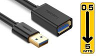 Cable extensión USB 3.0 A/A  M/H negro
